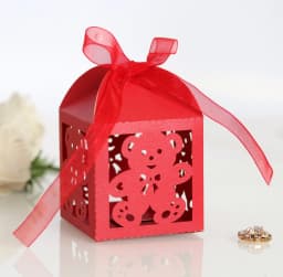 10pcs Blue Gift Box for Children's Day Birthday Wedding Party Candy Boxes Packaging Laser Hollow Cute Bear Chocolate Wrapping