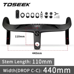 TOSEEK TR5500 Bicycle Handlebar T800Carbon Handlebar Integrated Road 28.6mm Integrated Road Handlebar With Bike Computer Holder