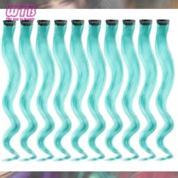 10 PCS Colored Synthetic Hair Extension Wigs for Women BB Clip Style Straight Hair Extension Wigs Suitable for Holiday Events