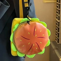 PU Stylish Hamburger Daypack Laptop Storage Zipper Portable Casual Tote Cheeseburger Backpack for Unisex Travel Outdoor Vacation