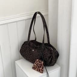 Wild Leopard Print Handbag Large Capacity Tote Bag Minimalist Nylon Women Shoulder Bag Fashion Armpit Bag Retro Satchel