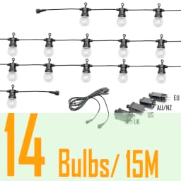 25M 25 LED Bulb String Lights Waterproof Connectable Christmas Holiday Lights Outdoor Party Wedding Christmas Garland Decoration