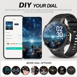 Men's Smartwatch, for iPhone and for Android Systems, Equipped with a TFT Display and LED Flashlight, Supports Multiple Sports