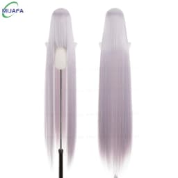 700g High Quality 59" 150cm Long Straight Cosplay Wig With Bang Blond Brown Red Green Blue Heat Resistant Hair Colors Anime Wigs
