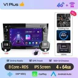 Junsun 7" Android Car Radio For Opel Astra H G J Zafira B Corsa C D Antara Vectra Vivaro Wireless CarPlay Android Auto GPS Navigation Multimedia Player IPS Touch Screen WiFi 4G DSP RDS Bluetooth FM AM SWC DAB Autoradio Stereo Head Unit 2DIN