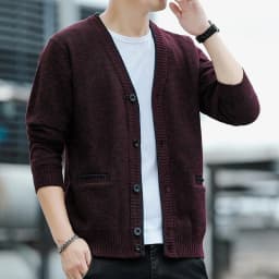 Men's Cardigan Sweater Cable Knit V Neck Buttons Cardigan with 2 Pockets Fall Winter Spring Man Clothes