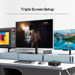Beelink SER5 Max DDR5 Ryzen7 AMD 6800U/7735HS R3 3200U R5 5500U DDR4 Mini PC 16G 500G NVME Win 11 Triple Screen Desktop Computer