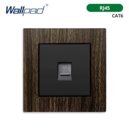 Wallpad Wood Texture Aluminum Alloy Panel EU Electrical Sockets And Wall Switches With LED 1 2 3 Gang 2 3 Way USB Charge Port