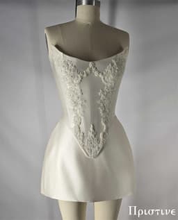 Customized Elegant White Satin Exquisite Appliques Wedding Dress Fashion Bridal Party Sexy Strapless Delicate Bridal Gowns