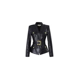Leather Jacket Women's Jackets Spring and Autumn Cardigan Ladies' Senior Leather Coat Waist Temperament Design Sense Coat Tide