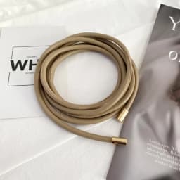 0.6cm Simple Round PU Leather Knotted Rope Waistband Thin Belt Women Decorative Waist Rope Skirt Coat Sweater Straps 160cm