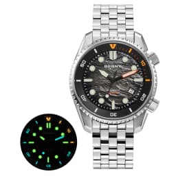 BERNY Automatic Diver Watch for Men Top Luxury Sapphire 316L Steel New Wave Dial 200M Waterproof Mechanical Diving Men's Watches