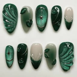 24Pcs Y2k Almond Acrylic Nails Full Cover 3D Diamond Black Nail Art Sweet Cool French Wearable Fake Nail Manicure Tips for Girls
