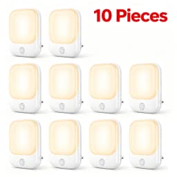 Night Light Socket with Motion Sensor, Night Light 3-Level Brightness Adjustment (On/Auto/Off), 2700 K Warm White Night Lamp