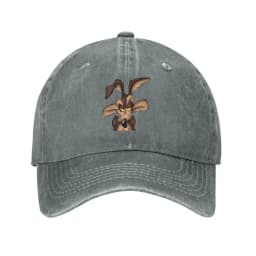 Unisex Wile E. Coyote Hats Classic Distressed Washed Cartoon Baseball Cap Adjustable