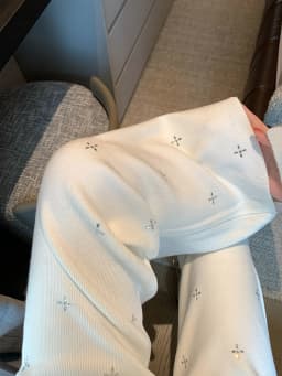 Korean Style High Waist Wide Leg Straight Cut Knitted Pants Women's Autumn Winter Casual Loose Diamond Heat Treatment Rice No...