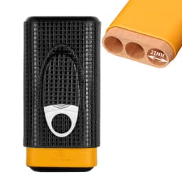 Galiner Travel 3 Tubes Cigar Case Leather Brown Black Portable Mini Humidor Holder Box With Cigar Cutter