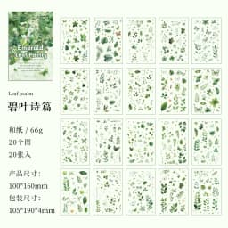20 Sheets/pack Flower Images Die-cut Washi Sticker Book Watercolor Painting Plants Scrapbooking Creative Journal Collages