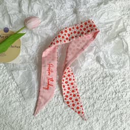 New Luxury Fruit Design Women Long Scarf Chiffon Silk Scarves Rubber Red Tie Black Bag Ribbon Headbands Bag Scarves Neckerchief