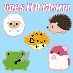 5PCS LED Shoe Charms Cats Dogs Unicorns Lighted Shoe Decorations Gamepad Cameras Diamond LED Pins for Women Girls Clog Buckles