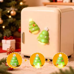 4pcs Magnetic Fridge Sticker Night Light Refrigerator Magnet Home Room Decoration Nightlight Xmas Birthday Gifts Box for Friends