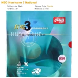 Original DHS New Hurricane 3 National Table Tennis Rubber Orange Sponge Blue Sponge Professional Table Tennis Racquet Rubber