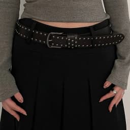 Stylish Western Punk-Style Belt Cool Girl's Edgy Versatile Jeans Belt Women's High-End Metal Statement Studded Belts