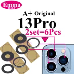 2Set Original Sapphire Back Camera Lens Glass for iPhone 16 15 14 13 12 Pro Max Mini Replacement Parts