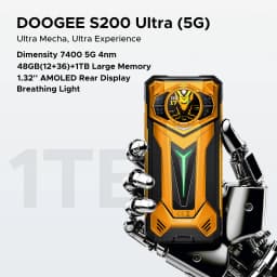 DOOGEE S200 Ultra 5G AI Rugged Phone 6.72" Dimensity 7400 48GB RAM (12+36) 1TB ROM 11000mAh Battery Android 15 NFC Smart phones