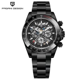 PAGANI DESIGN Personalized Men Automatic Mechanical Watch Colorful Gemstone Bezel Small Three-Pin Tachymeter Design Chronograph