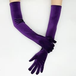 Elegant Velvet Solid 53cm Long Gloves Women Fluffy Gloves Full Finger Party Evening Dress Etiquette Stage Performance Gloves