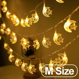 1-10M Led String Lights Moon Star Lamp Eid Moon Star Decoration Hanging String Light Luminous Star Moon Ramadan Home Decoration