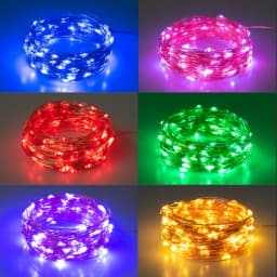1m 2m 4m Battery Power LED String Fairy Light Warm Red Green Blue with On Off Switch for Wedding Garden Party Christmas Decor