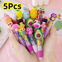 5-20Pcs/Lot Cute Cartoon 4 Color Mini Ballpoint Pen KawaiiUnicorn Flamingo Retractable Stationery Gift SchooOoffice Supplies