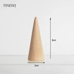 Solid Wooden Cone Finger Ring Display Stand Holder Jewelry Shop Ring Organizer Counter Top Showcase Jewellery Cabinet Ring Stand