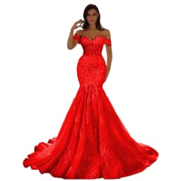 Customized Off The Shoulder Tulle Wedding Dresses for Bride Mermaid Laces Applique Boho A Line Bridal Gowns with Train