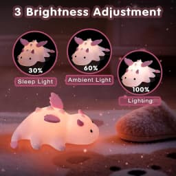 Cute Baby Dragon Kids Night Light, Soft Silicone Lamp Rechargeable Breastfeeding Nursery Portable Kawaii Lamps,Bedside Lamp