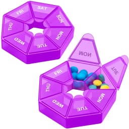 2PCS Weekly Pill Box Daily Organiser Medicine Tablet Storage Dispenser 7 Day