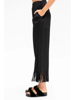 Miyake Pleated High Waisted Pockets Elasticated Waistband Causal Wave Straight Legs Pants
