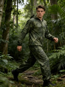 NEW Mesh Camo Suit Hooded Zip Front Breathable Elastic Waistband Training Hunting Apparel Men Kids Trainning Tactical Uniform