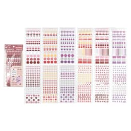12 sheets Korean style artistic dots alphanumeric markers die-cutting sticker DIY handmade materials scrapbook decorative sticke