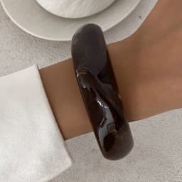 Salircon 3 Styles Vintage Punk Brown Thick Resin Acrylic Smudging Bangles Women Geometric Irregular Bracelets Pulseras Jewelry