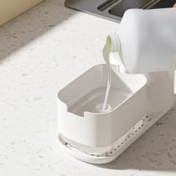 Dual Soap Dispenser with Sponge And Dishcloth Holder Kitchen Hand Dish Soap Dispenser with Tray Multi-Functional Kitchen Soap