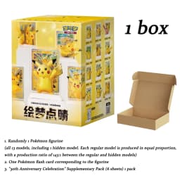 30th Anniversary Pikachu Figure Set Genuine Pokemon Dream Painting Pikachu Figure Simplified Chinese PTCG Collectible Cards Gift