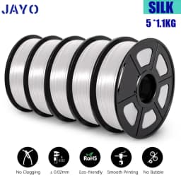 JAYO Filament PLA Plus Silk 5 Rolls 3D Printer Filament 1.75mm 1kg No Bubble 3D Printer Materials for FDM 3D Printing Materials