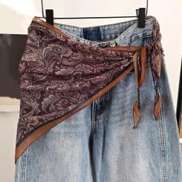 Elegant Multi-functional Floral Triangle Scarf cotton Floral Waist Belt Triangle Tie-Dye Women's Necktie Summer