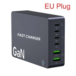 6-Ports PD USB GaN Fast Charging Station EU/KR/US/UK Plug Multi Port Socket Adapter For Smartphone Tablet Laptop Quick Chargers