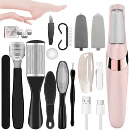 Rechargeable Electric Foot File 1+10 Set Callus Remover Machine Pedicure Device Foot Care Tools For Heels Remove Dead Skin Black