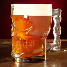 Classical Pirate Partner Beer Cup Crystal Glass Creative Skull Face Bone with Handle Drinking Wine Vodka Essential Bar KTV