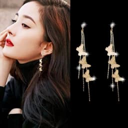 Trend Simulation Pearl Long Earrings Female Moon Star Flower Rhinestone Wedding Pendant Fashion Korean Jewelry Wholesale